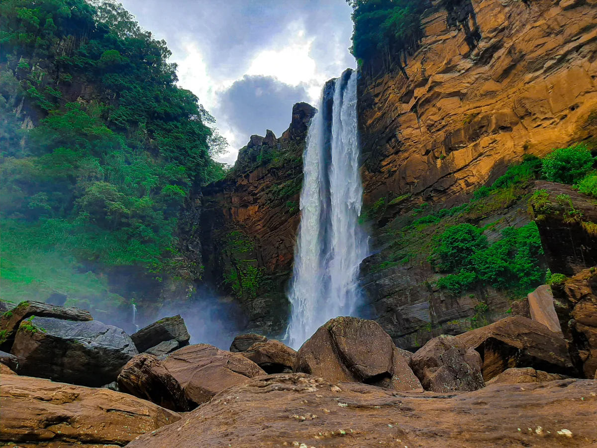 Laxapana Falls in Sri Lanka; landscape inspiration, not the advertised abseiling site